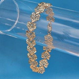 Real 14k gold butterfly and hearts bracelet 7-1/2 inch gift